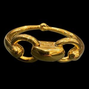 Gucci Vintage Rare Gold Plated Horsebit Bracelet